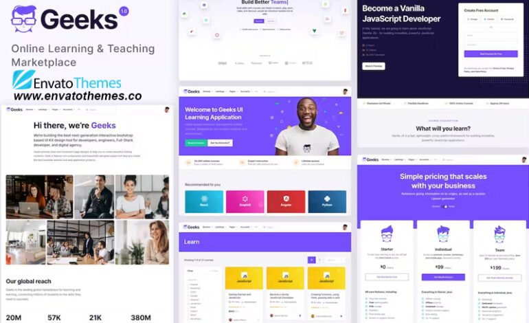 Geeks – Online Learning Marketplace WordPress Them