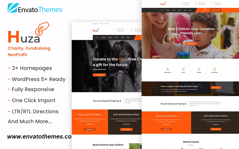 Huza – Charity/Fundraising WordPress Theme