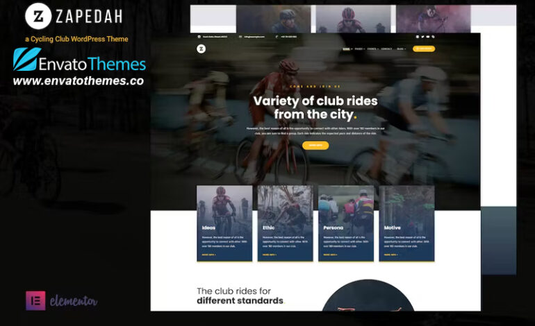 Zapedah – Cycling Club WordPress Theme