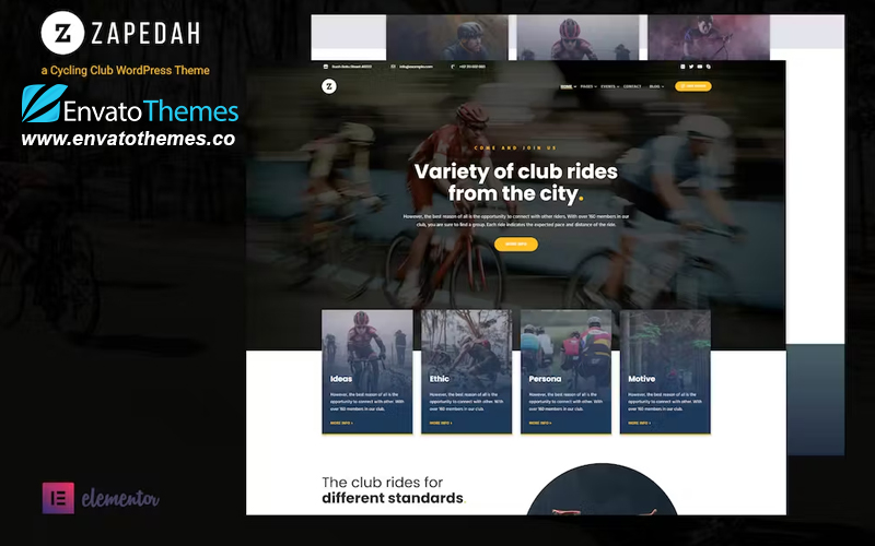 Zapedah – Cycling Club WordPress Theme