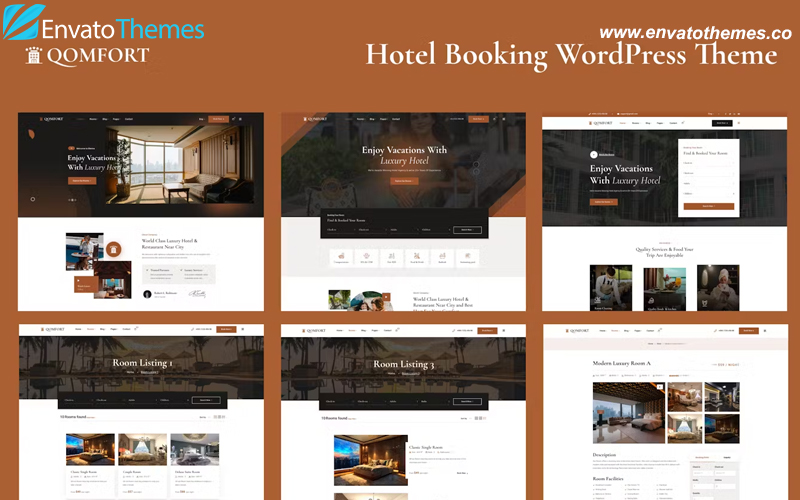 Hotel Booking WordPress Theme – Qomfort