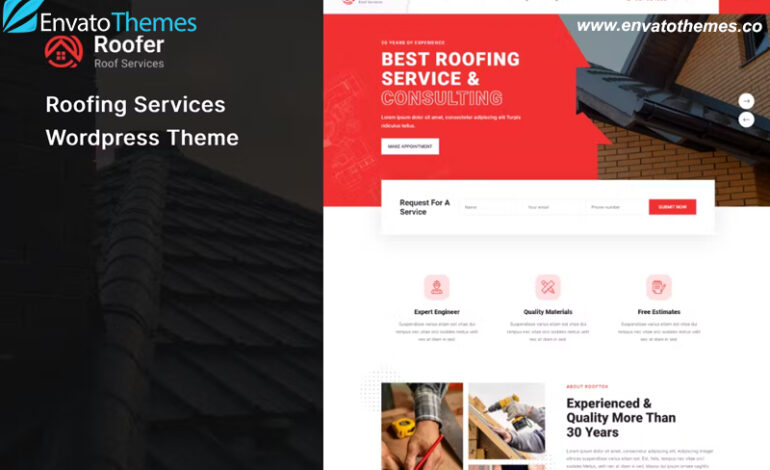 Roofer – Roofing Services WordPress Theme