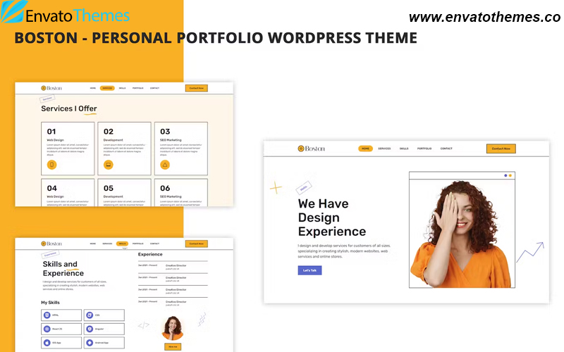 Boston – Personal Portfolio WordPress Theme