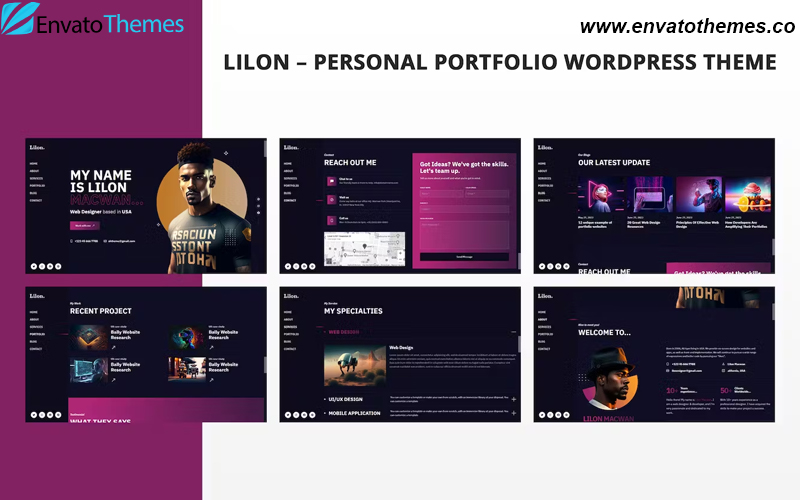 Lilon – Personal Portfolio WordPress Theme