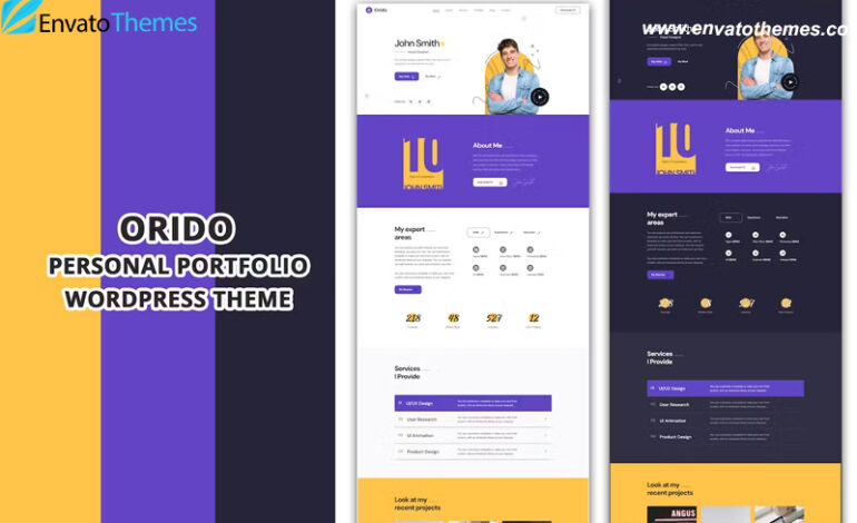Orido – Personal Portfolio WordPress Theme