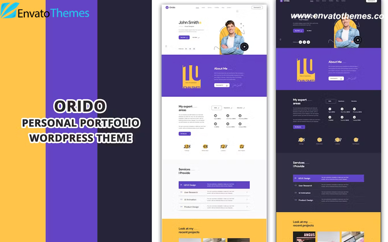 Orido – Personal Portfolio WordPress Theme