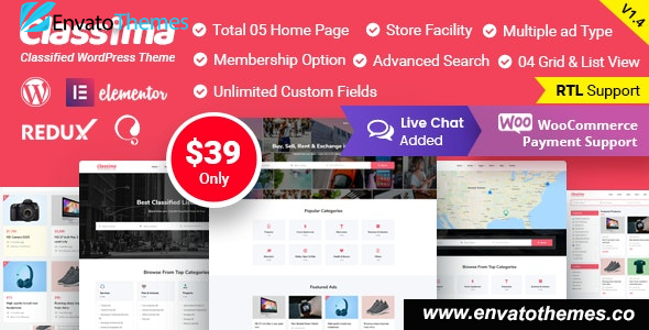 Classima v2.4.4 – Classified Ads WordPress Theme