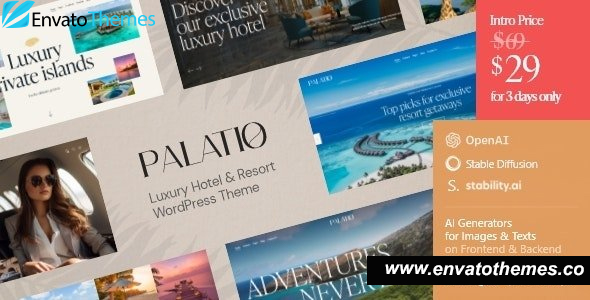 Palatio v1.0 – Luxury Hotel & Resort WordPress Theme